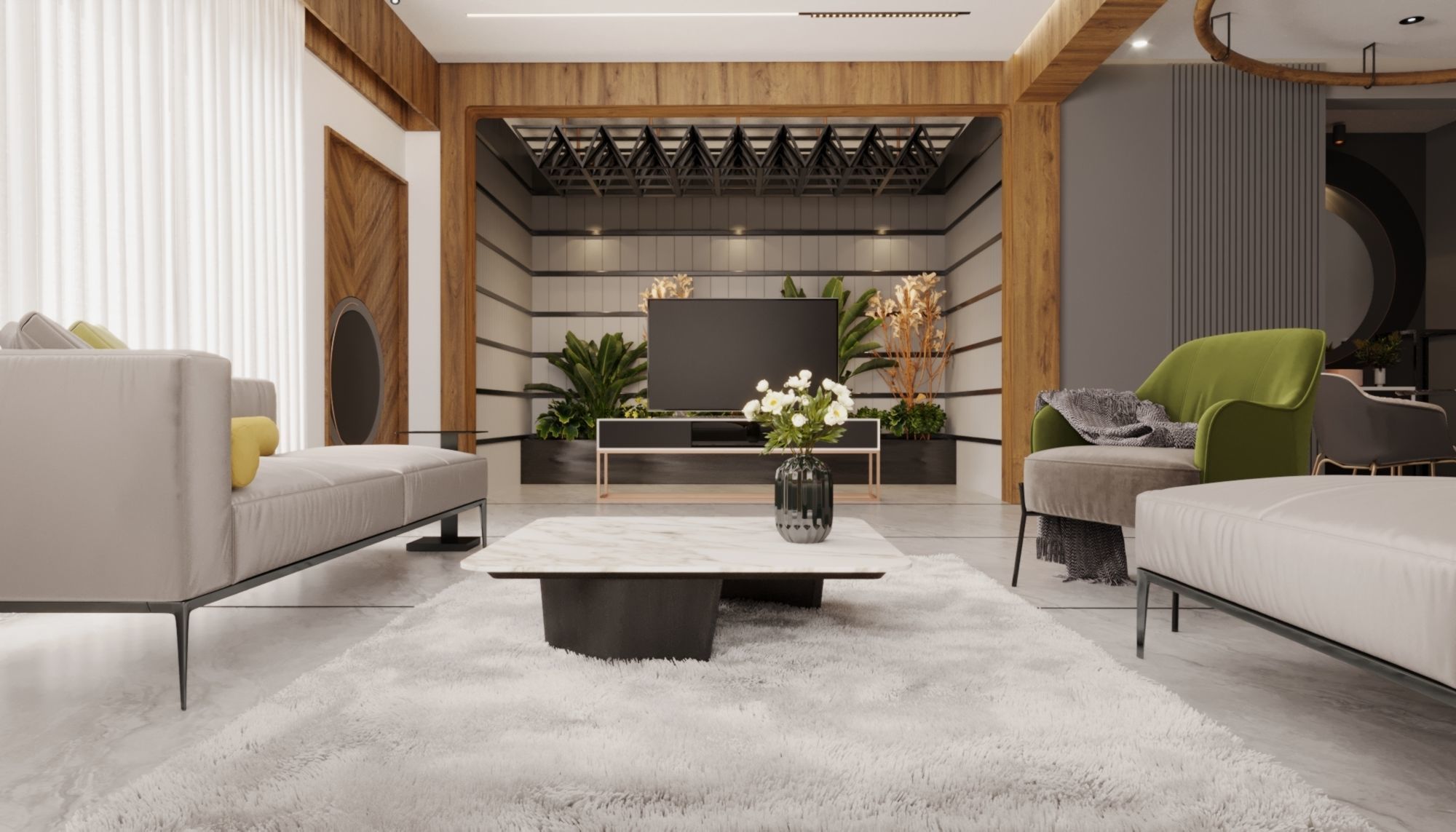 living room interior design scene 3d model 5 3D model Low-poly 3D model_2