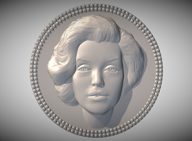 Marilyn Monroe medallion pendant 3D printing ready stl obj 3D print model