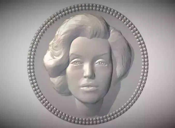 Marilyn Monroe medallion pendant 3D printing ready stl obj 3D print model