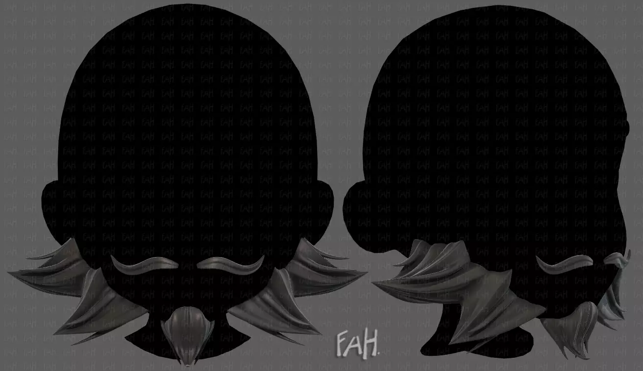 Beard V20 Low-poly 3D model