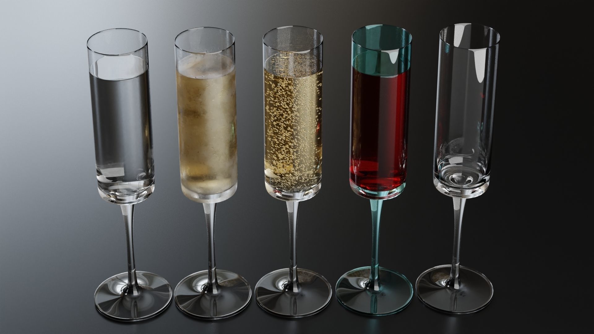 Champagne glass 5 3D model_2