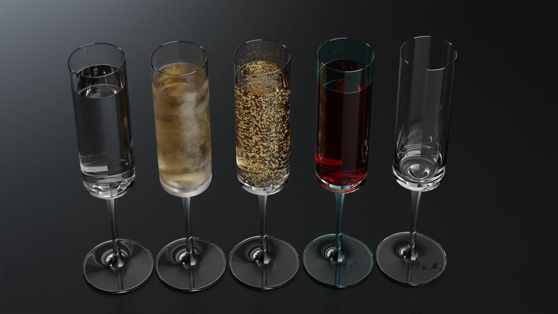 Champagne glass 5 3D model_3