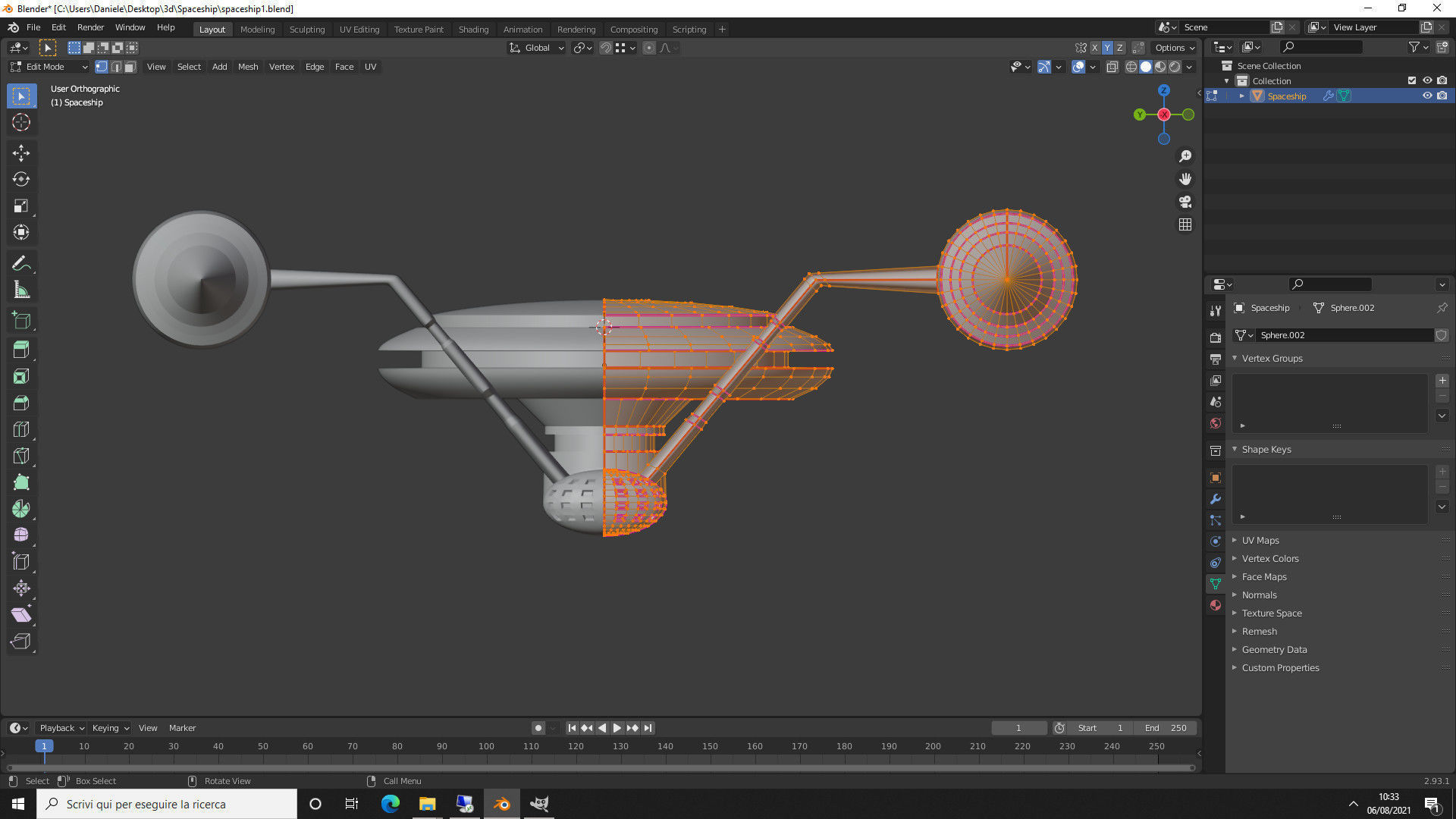 Space ship 3D model_8