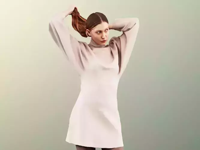 Marina 11703 - woman short dress hair pretty 