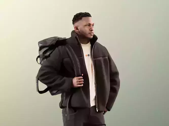 Danny 11730 - Black Afirican Native Man Shopping Backpack