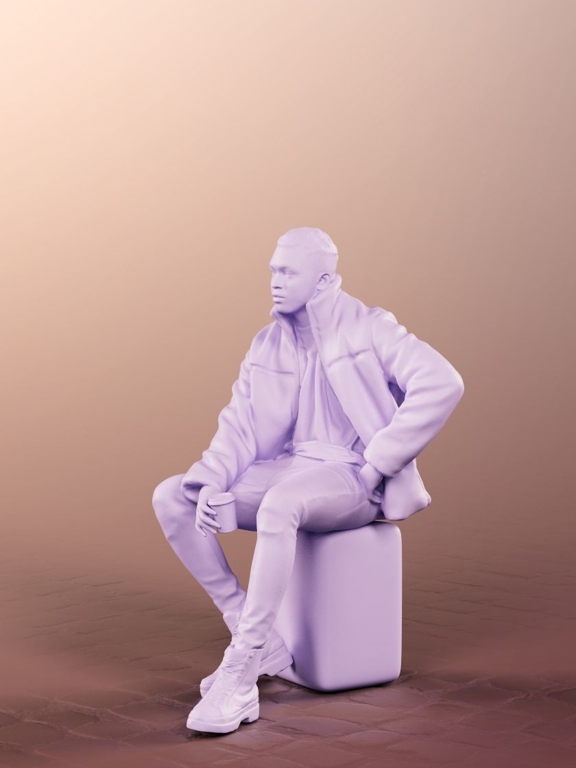 Danny 11732 - Casual Guy In Warm Jacket With Coffee To Go 3D model_5