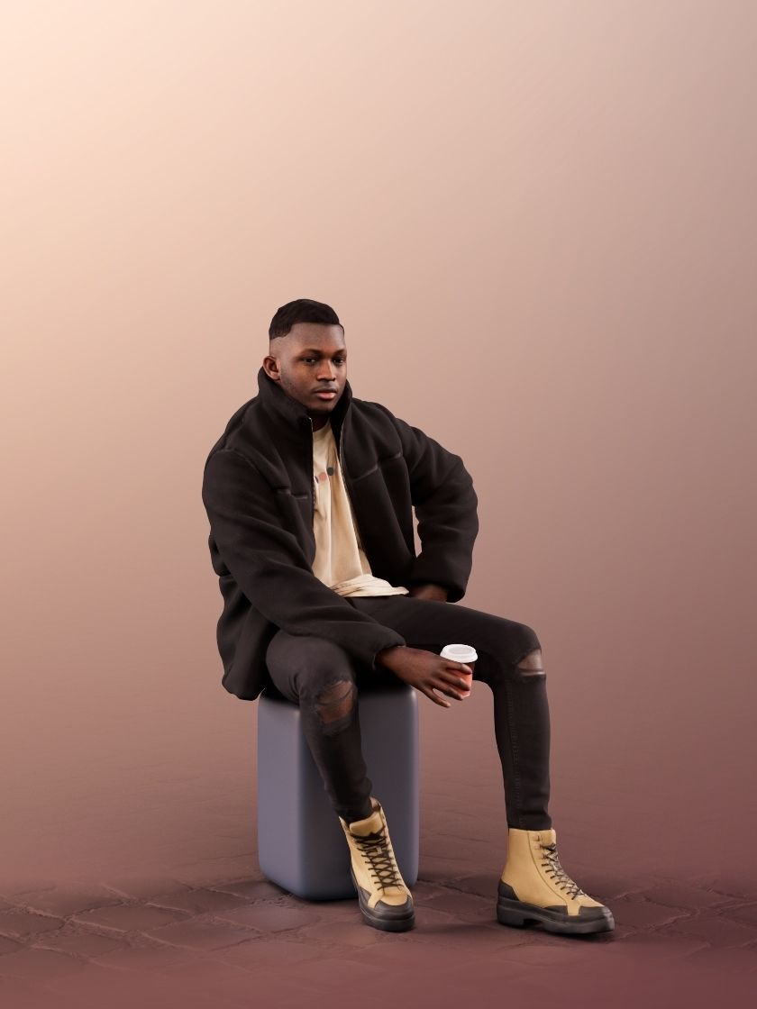 Danny 11732 - Casual Guy In Warm Jacket With Coffee To Go 3D model_2