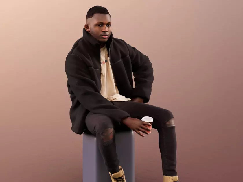 Danny 11732 - Casual Guy In Warm Jacket With Coffee To Go 3D model_0