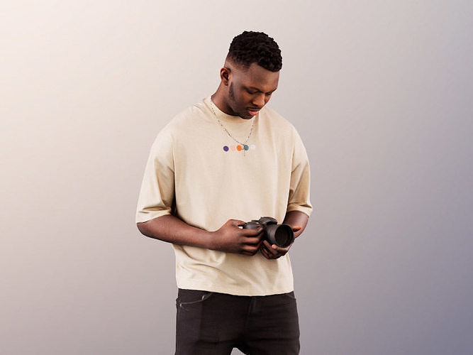 Danny 11736 - Casual Guy Checking His Camera 3D model