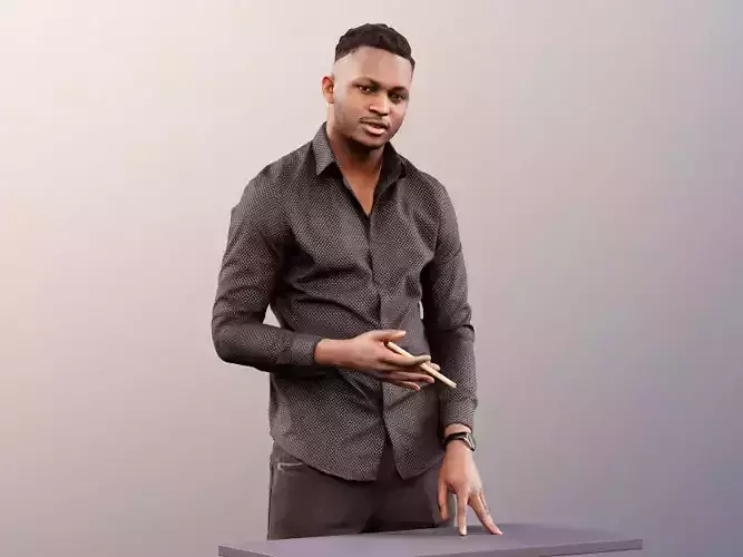 Danny 11739 - Presenting Standing Office Man Black African 