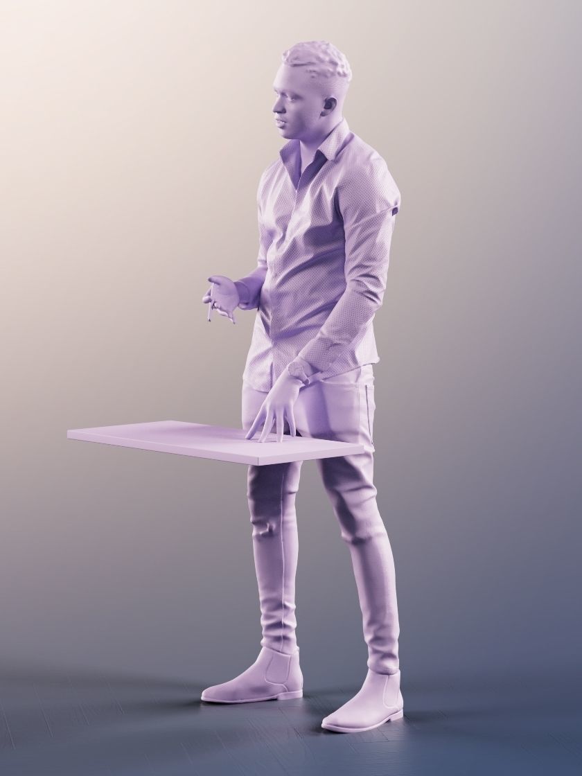 Danny 11739 - Presenting Standing Office Man Black African  3D model_5