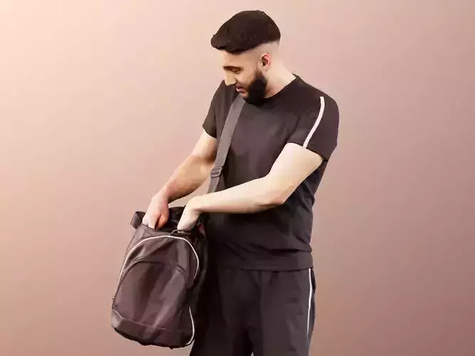 Farid 11760 - Sport Young Man With Bag And Beard