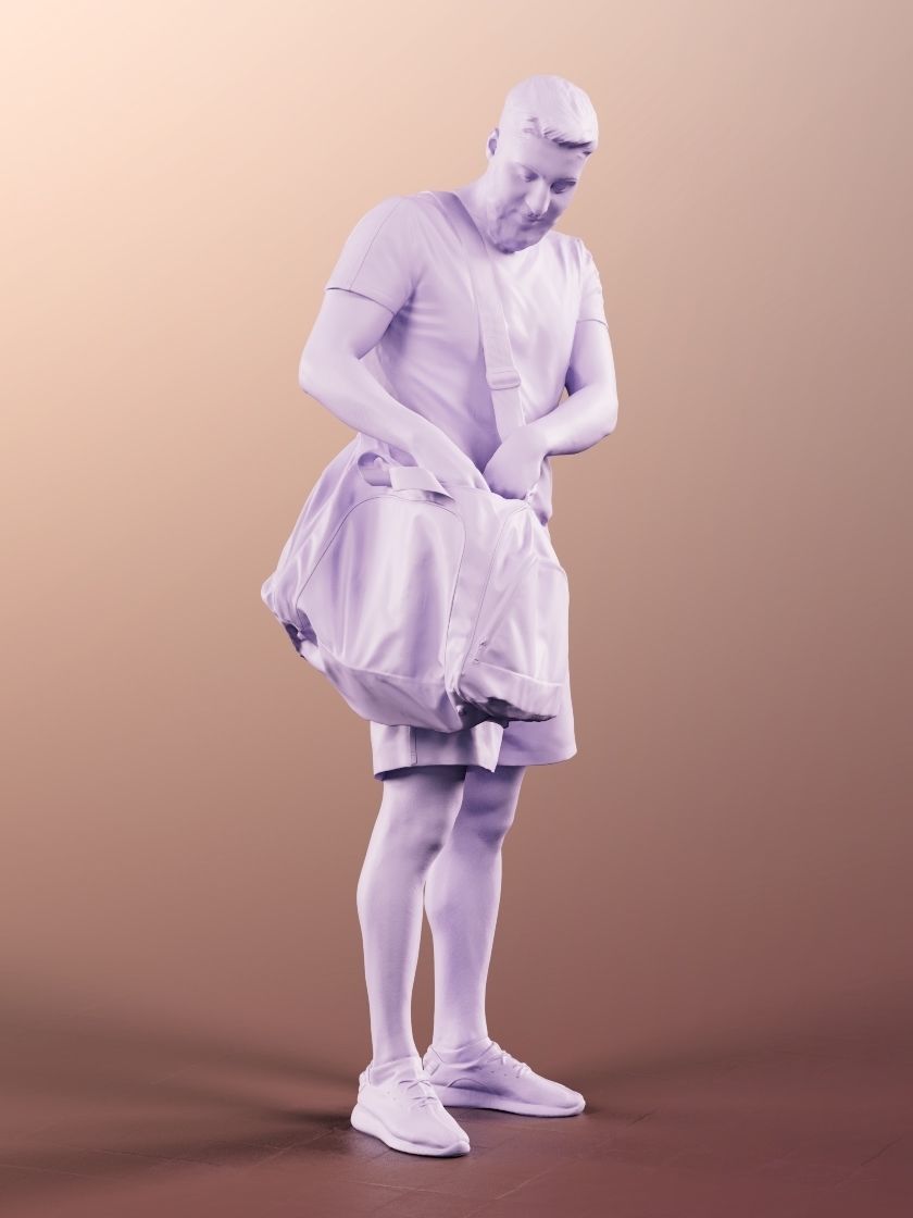 Farid 11760 - Sport Young Man With Bag And Beard 3D model_5