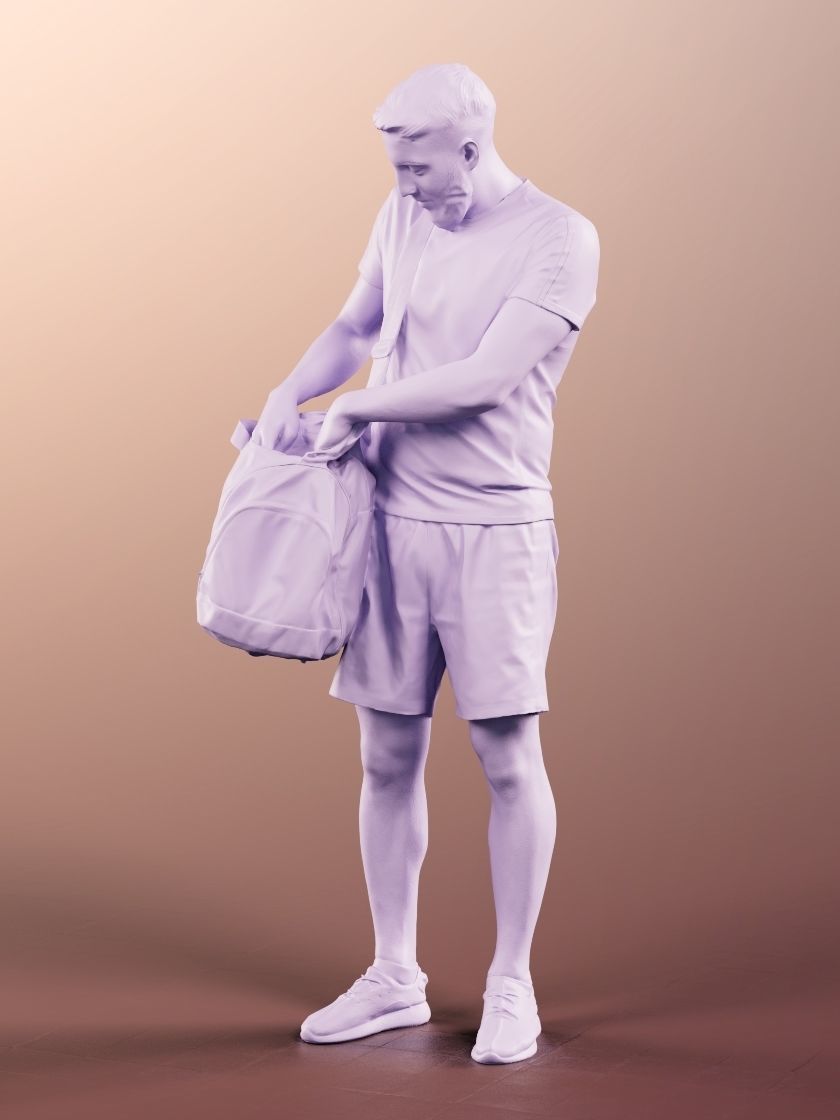 Farid 11760 - Sport Young Man With Bag And Beard 3D model_4