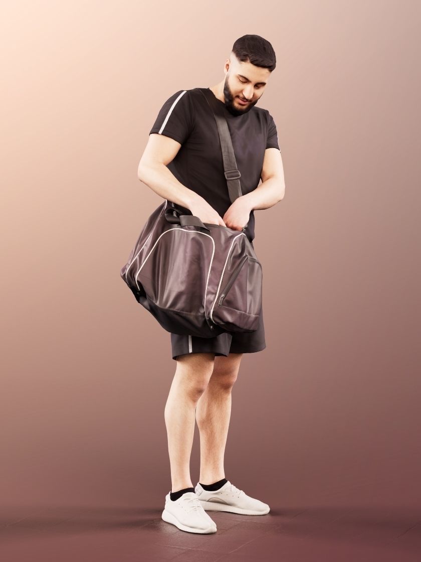 Farid 11760 - Sport Young Man With Bag And Beard 3D model_3