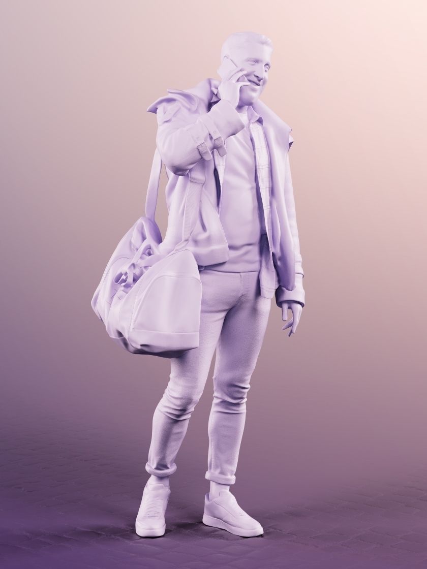 Farid 11761 - Warm Clothing With Bag Travelling With Phone 3D model_5