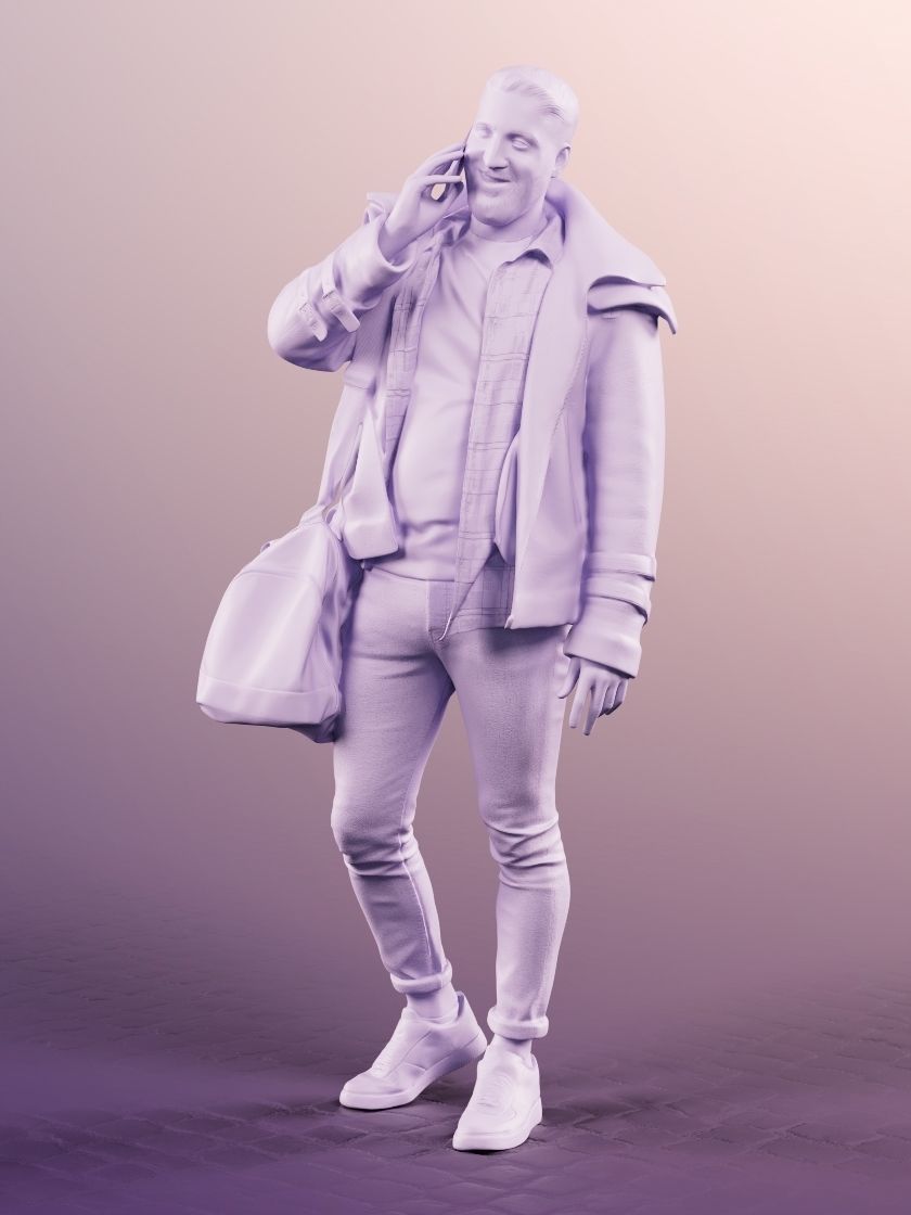 Farid 11761 - Warm Clothing With Bag Travelling With Phone 3D model_4