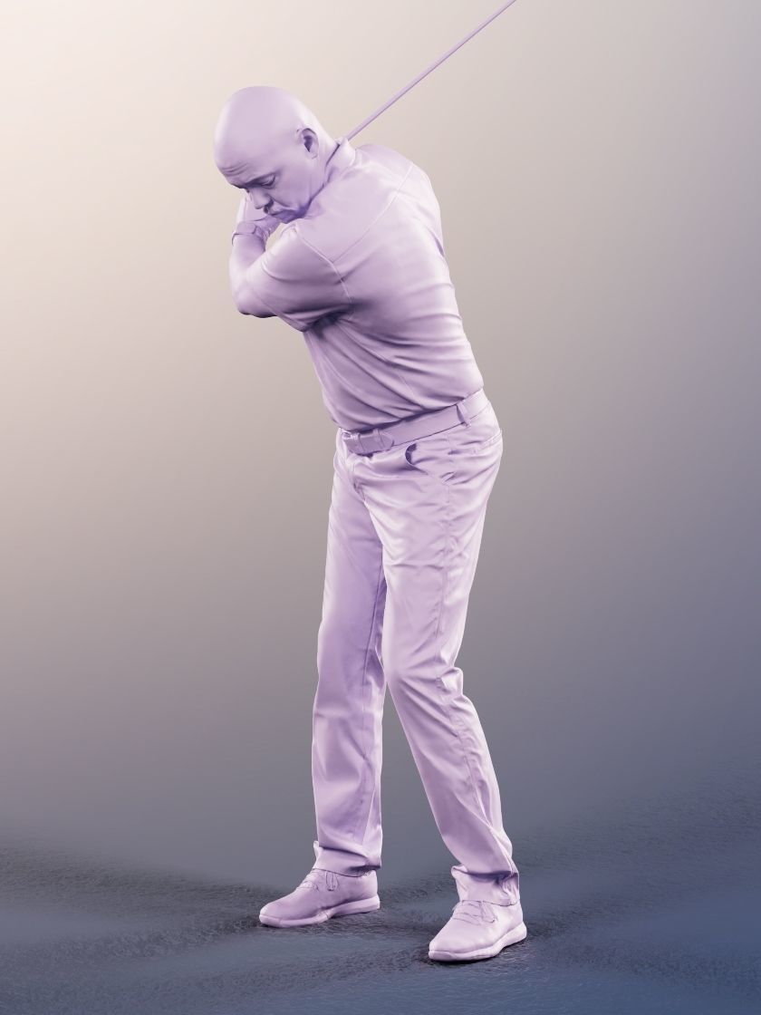 Ralph 11801 - Golfer Golfplayer With Caddy 3D model_4