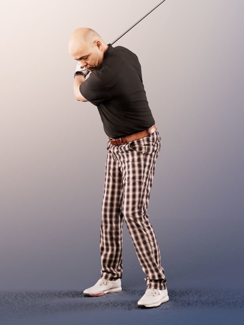 Ralph 11801 - Golfer Golfplayer With Caddy 3D model_3