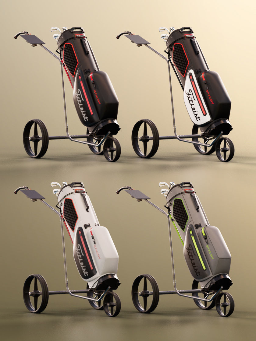Norman 11821 - Golfer Golfplayer Hitting With Caddy  3D model_5