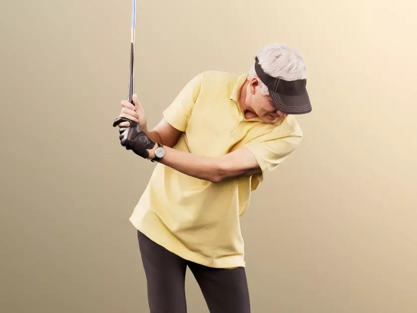Norman 11821 - Golfer Golfplayer Hitting With Caddy  3D model_0