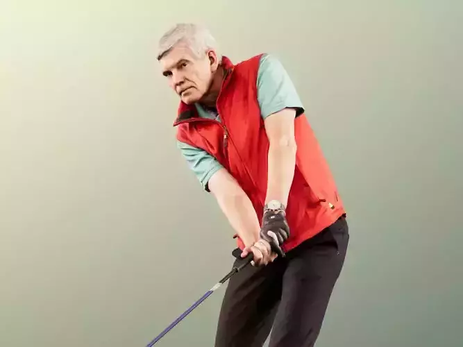 Norman 11822 - Golfer Golfplayer Hitting Caddy Best-Ager 3D model