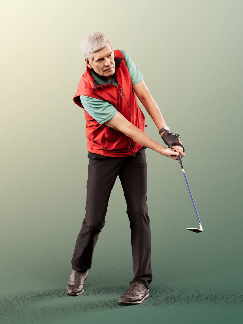 Norman 11822 - Golfer Golfplayer Hitting Caddy Best-Ager 3D model_3