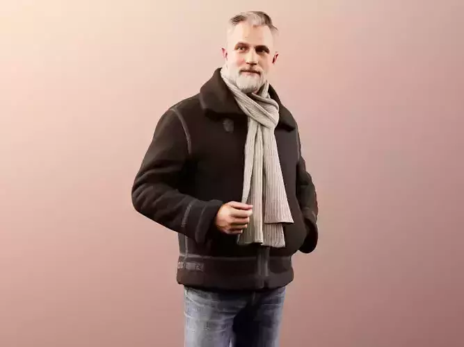 Alex 11830 - Man in warm winter jacket chatting