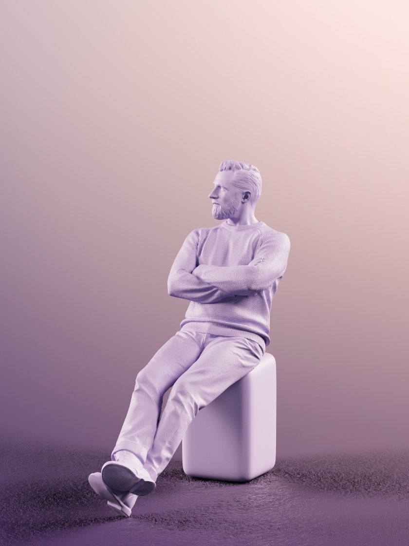Alex 11832 - Best ager hipster beard man sitting casual  3D model_5