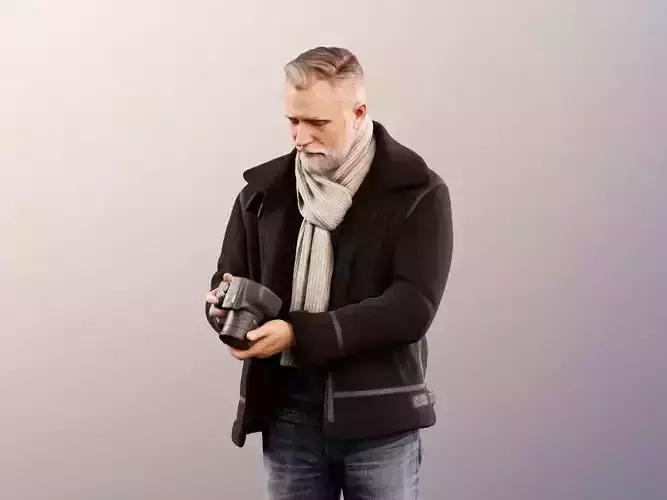 Alex 11833 - Foto Photographer Beard grayhaired warm clothing 3D model