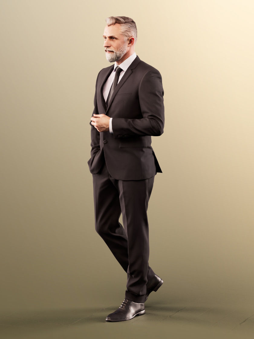 Alex 11837 - Business man beard gray best ager boss  3D model_3