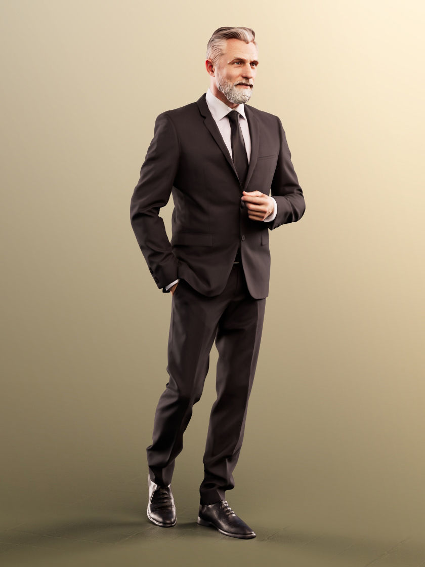 Alex 11837 - Business man beard gray best ager boss  3D model_2