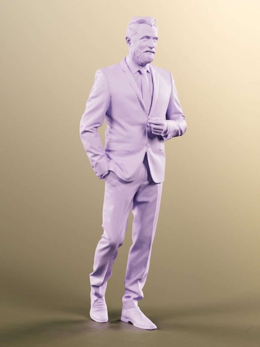 Alex 11837 - Business man beard gray best ager boss  3D model_4