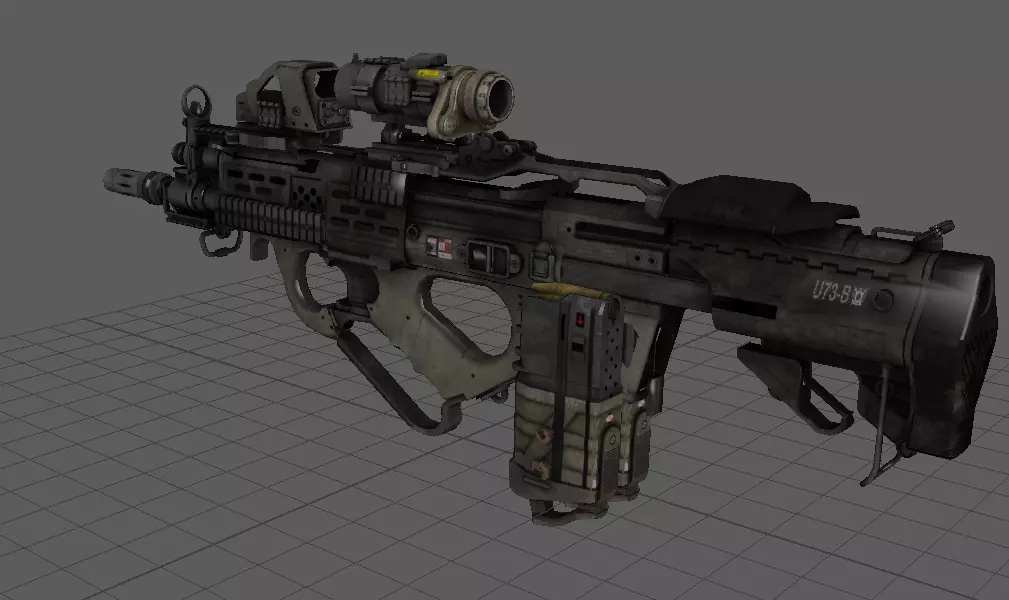 guns lowpoly gun with scope Low-poly 3D model_0