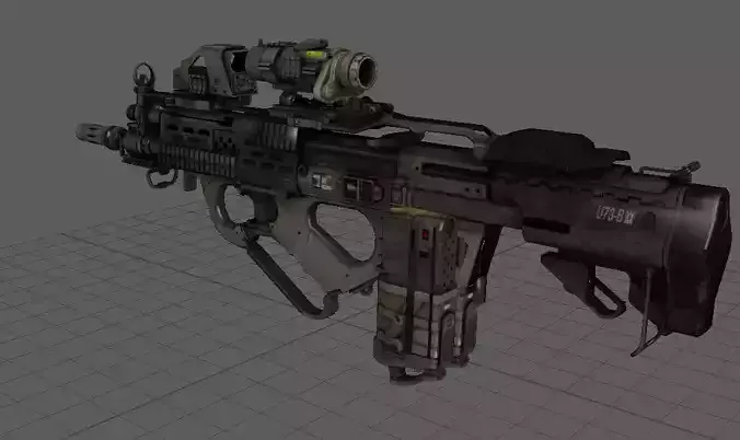 guns lowpoly gun with scope