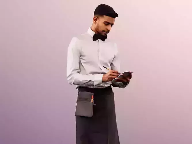 Kabir 11872 - Waiter Taking Order Restaurant Bistro Cafe