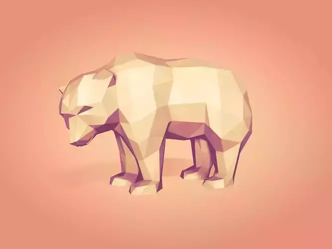 Polygonal Bear Statue -- Ready for 3D Printing