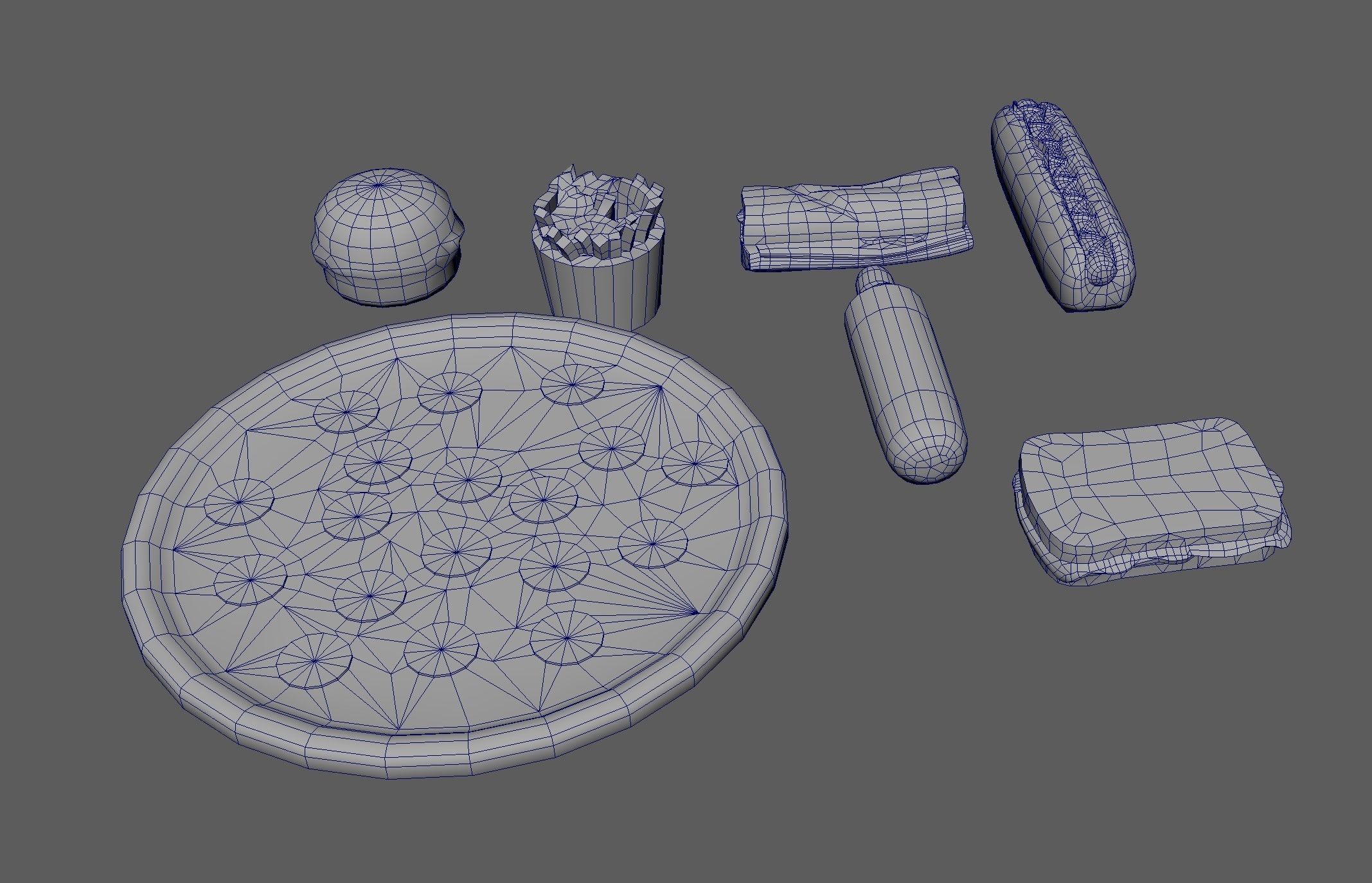 Low poly food pack Low-poly 3D model_2