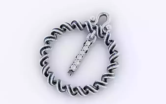 Alphabet Pendant Necklace Letter I 3D print model
