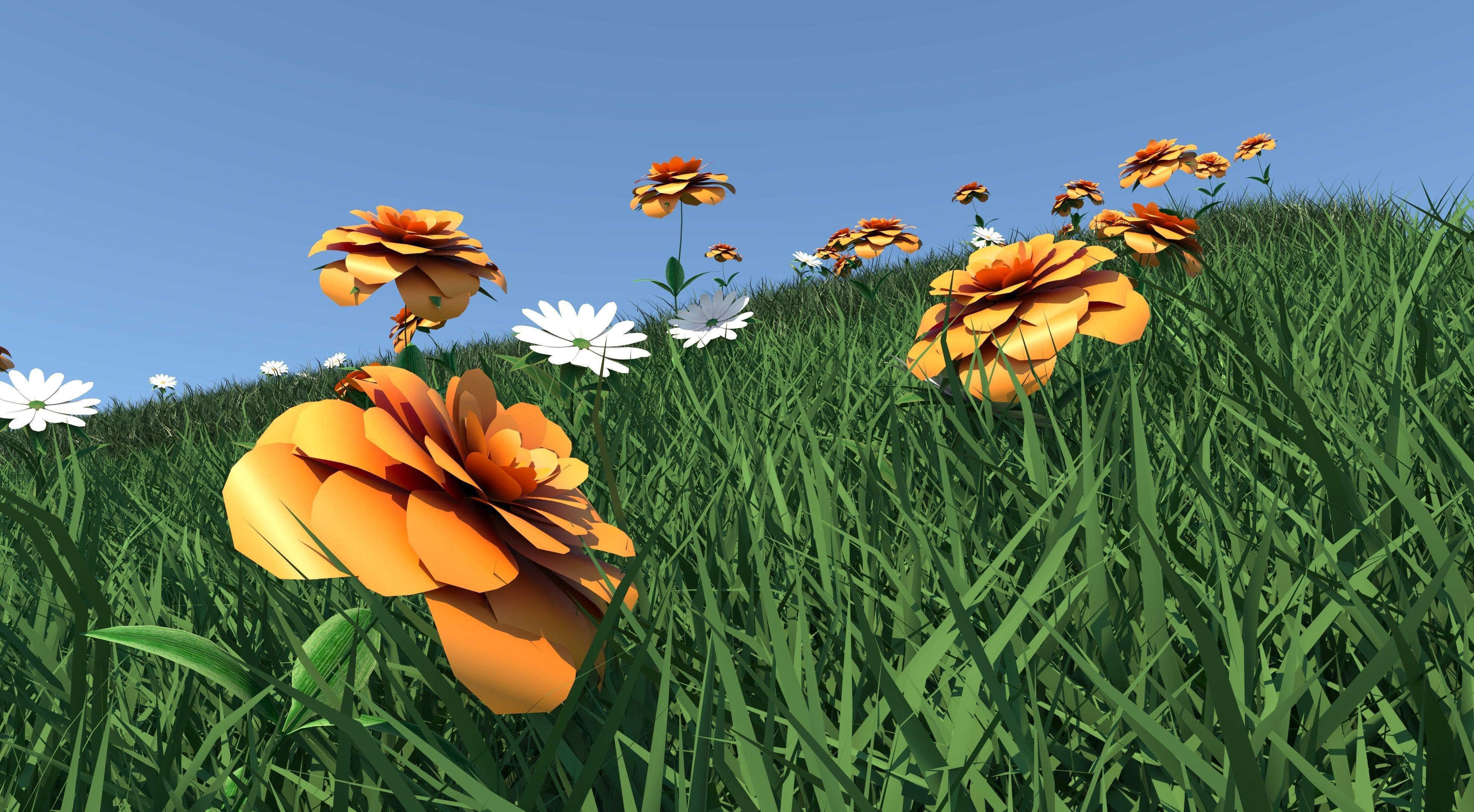 Grass Collection five squares 3D model_12