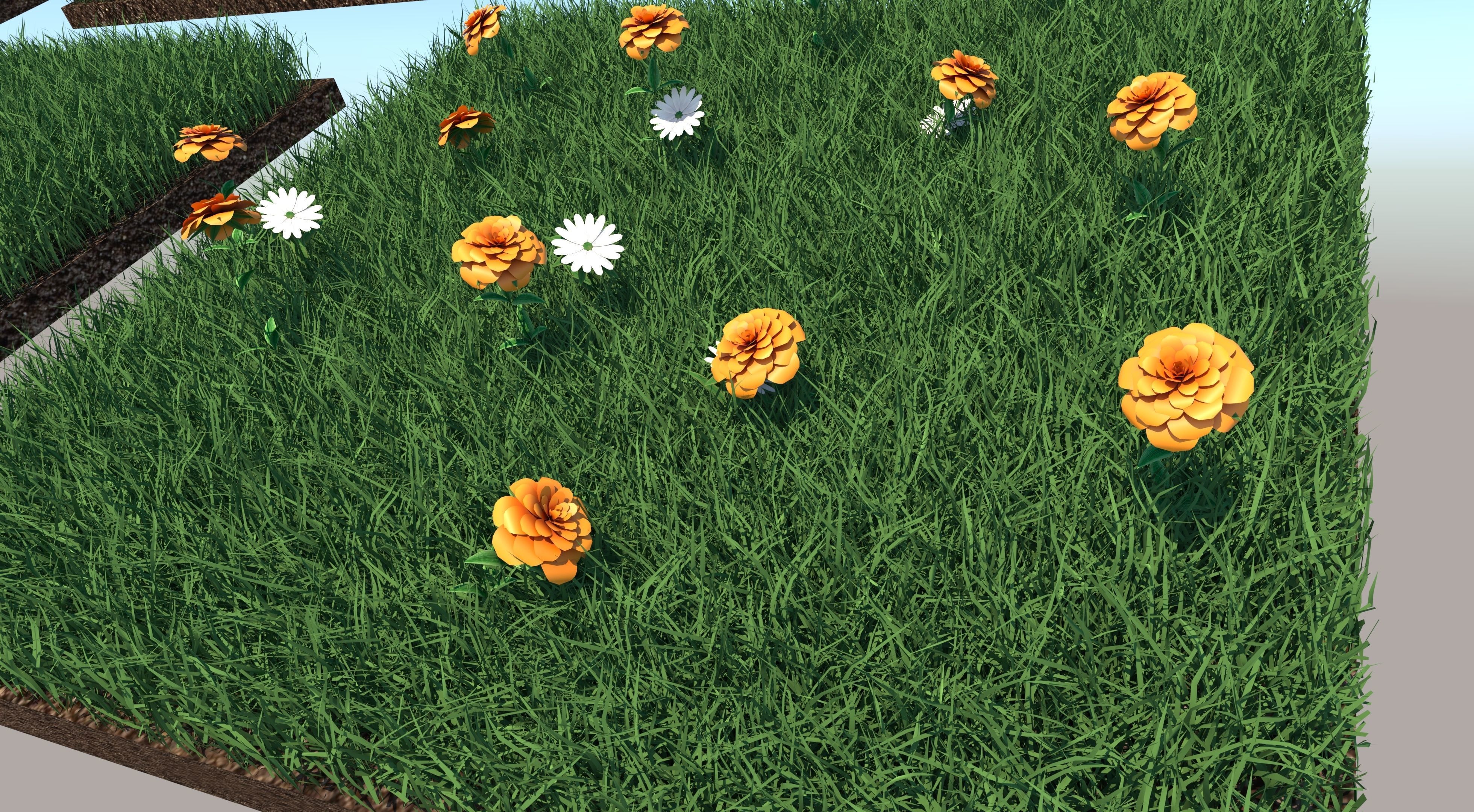 Grass Collection five squares 3D model_6