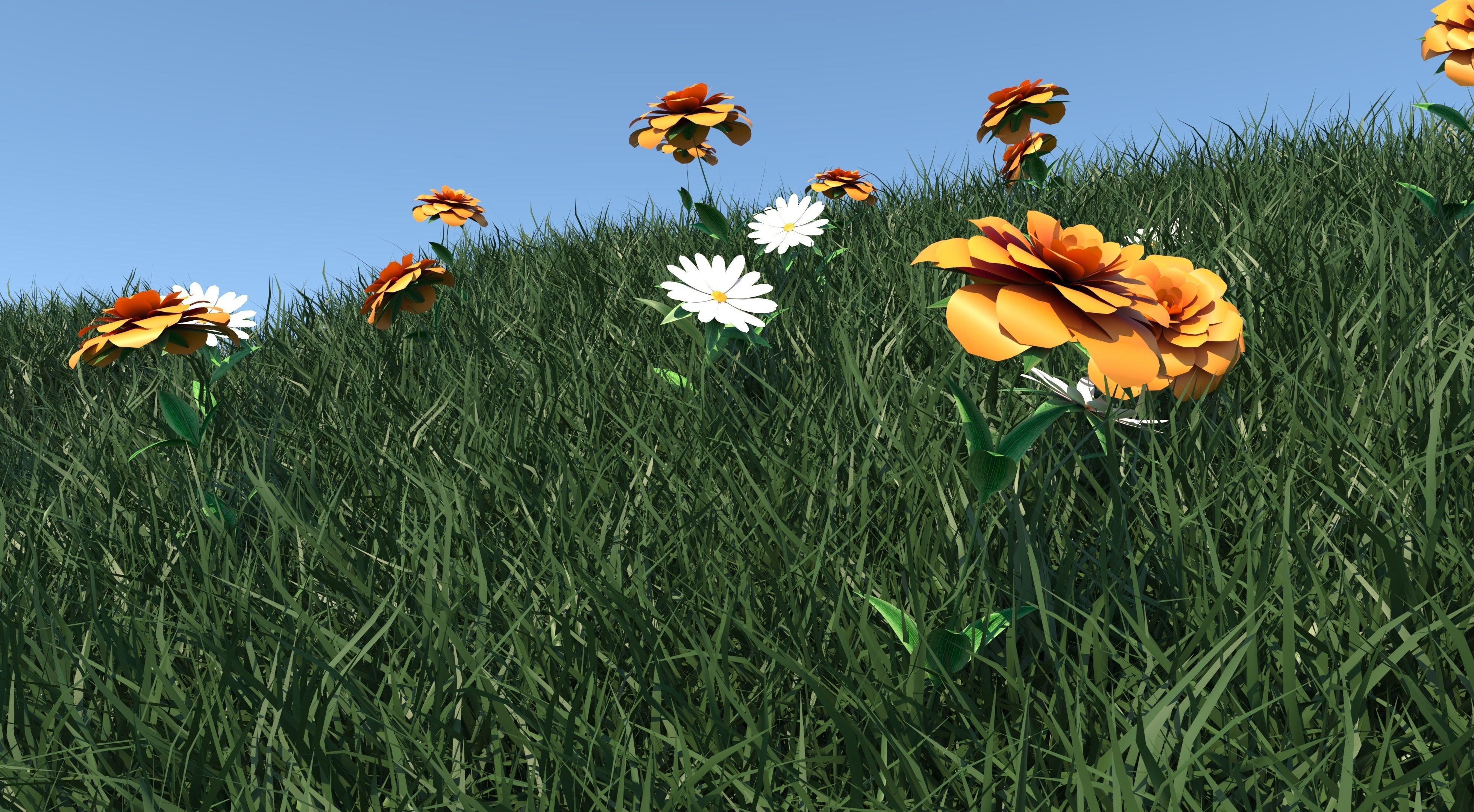 Grass Collection five squares 3D model_13