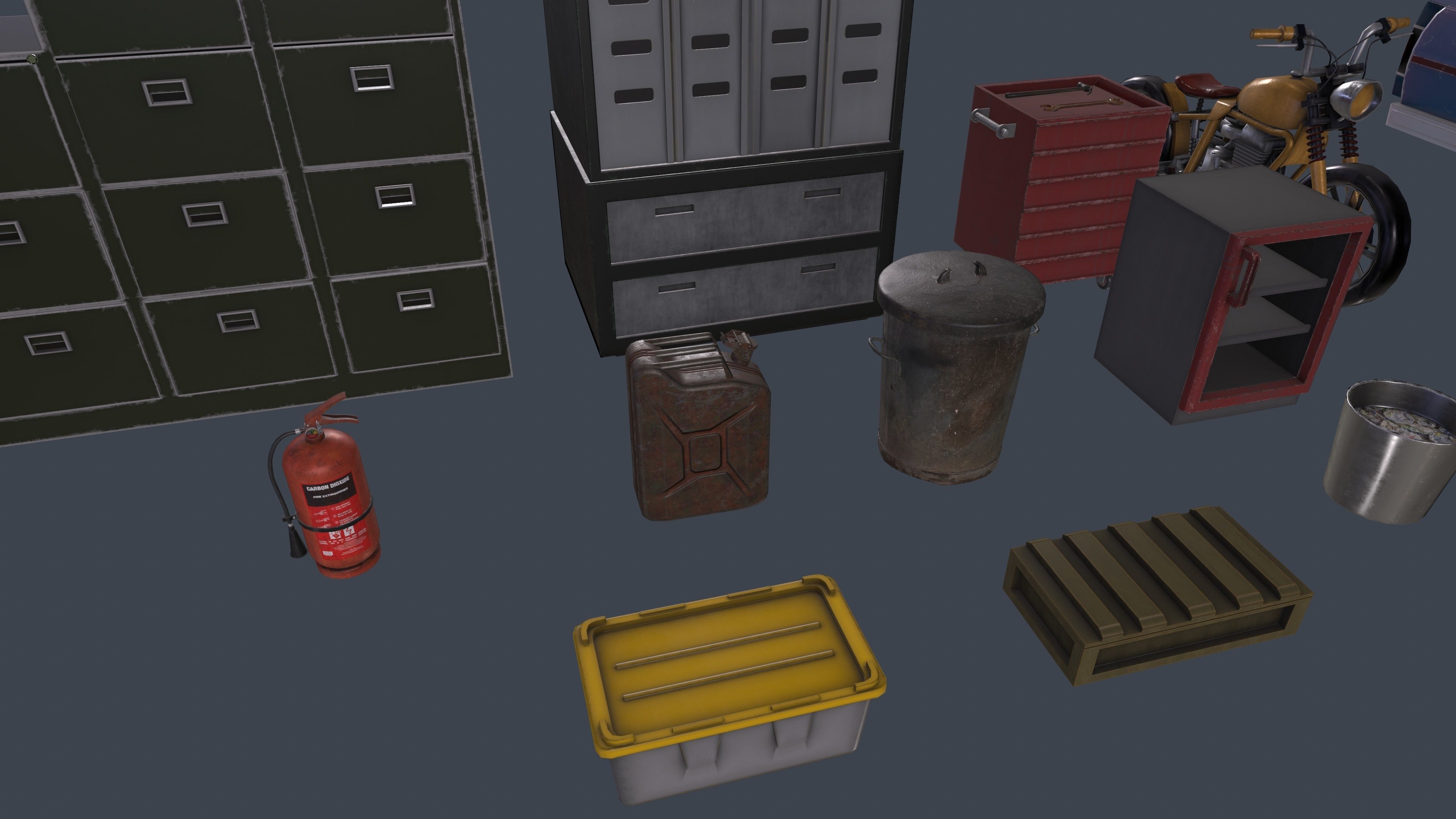 Low poly garage pack Low-poly 3D model_3