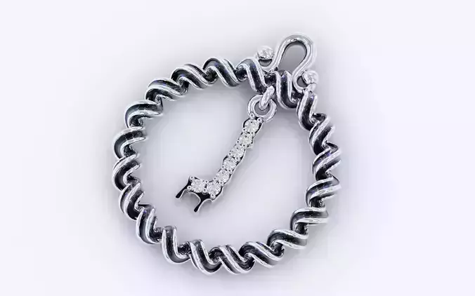 Alphabet Pendant Necklace Letter J 3D print model