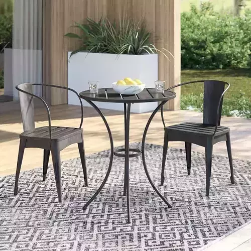 Biles Round Long Bistro Chair Table Set