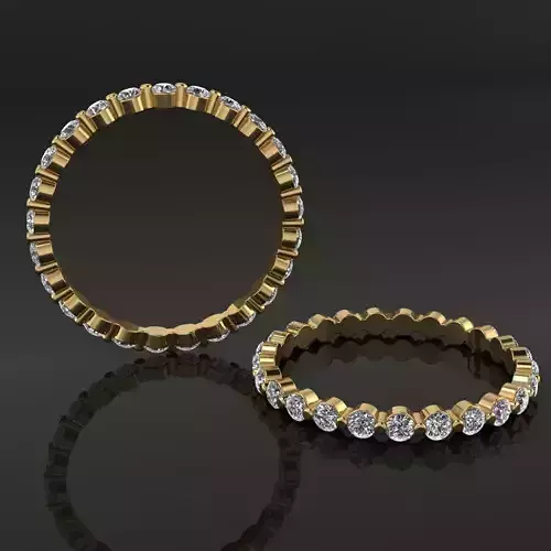 Diamond Share Prong Infinity Band 2mm Mix Size