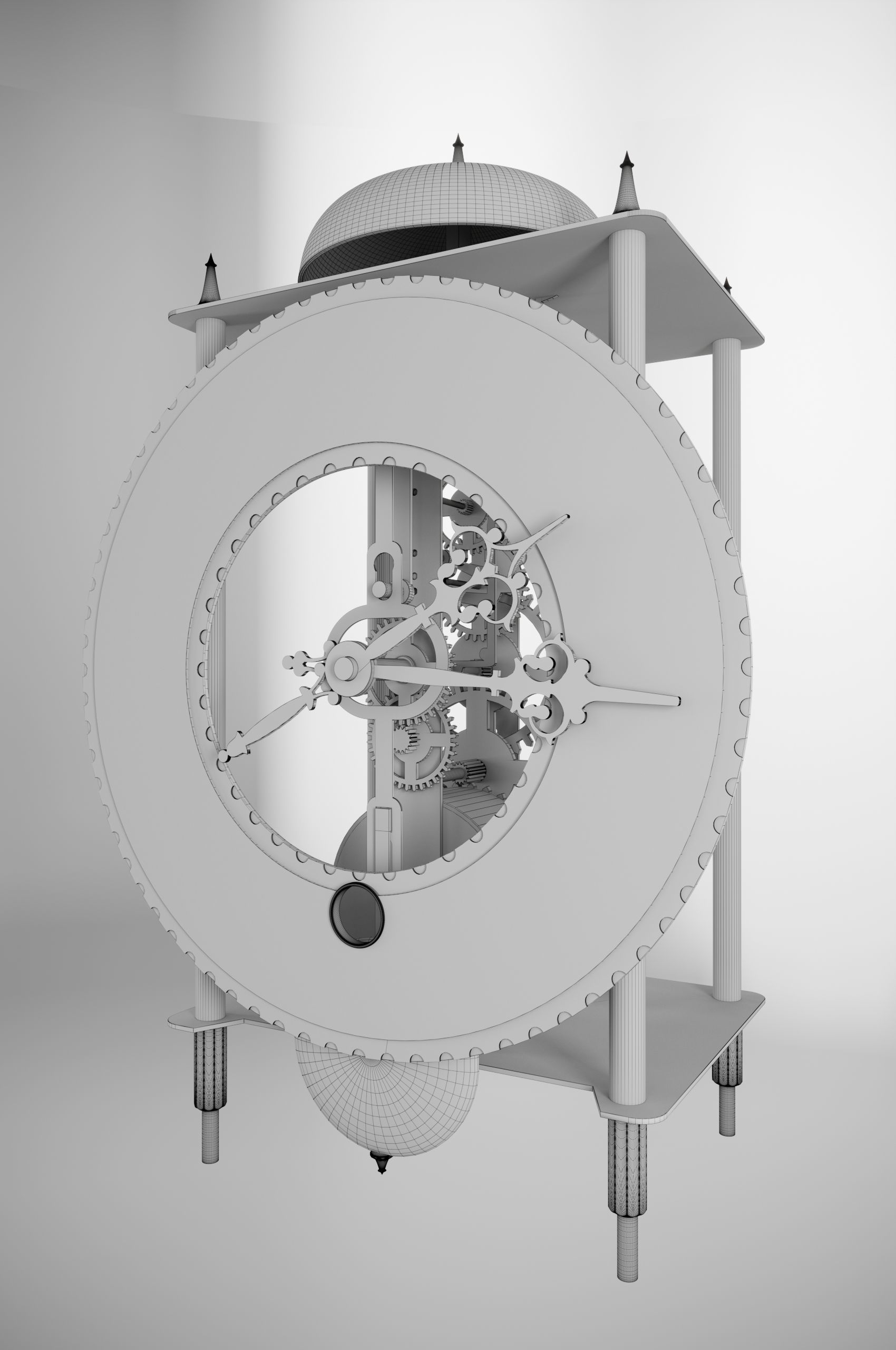 Hermle Bonn Table Clock 3D model_9