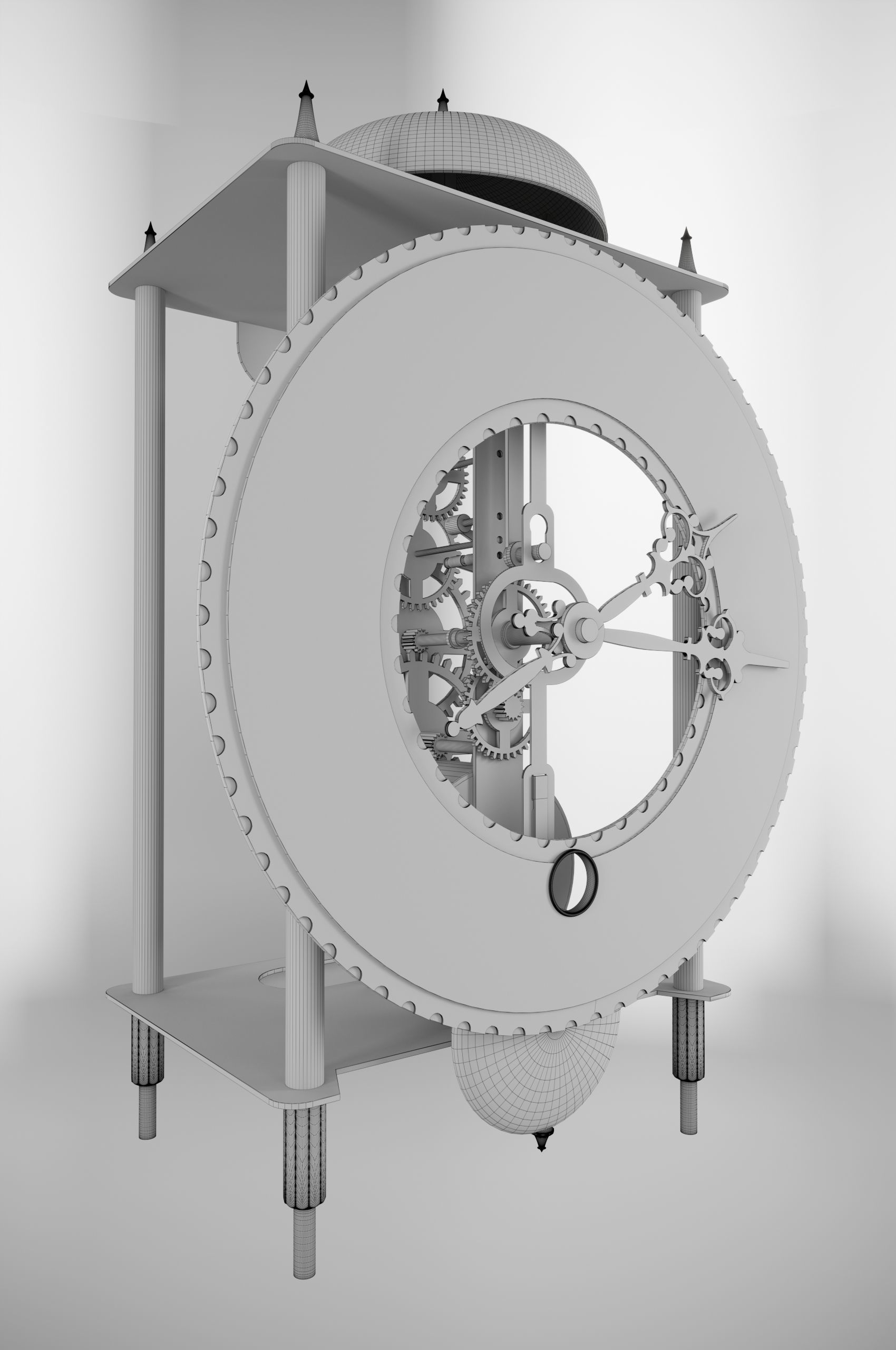 Hermle Bonn Table Clock 3D model_10