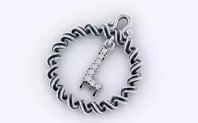 Alphabet Pendant Necklace Letter L 3D print model