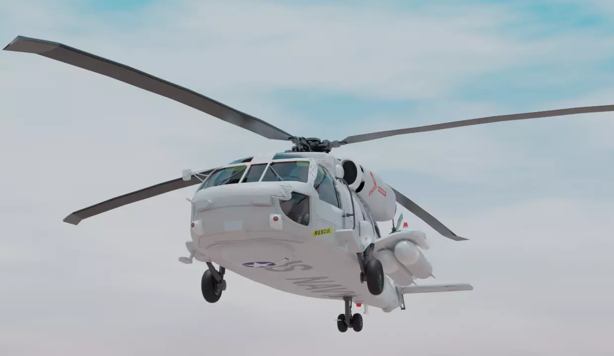 War Helicopter 3D model_0